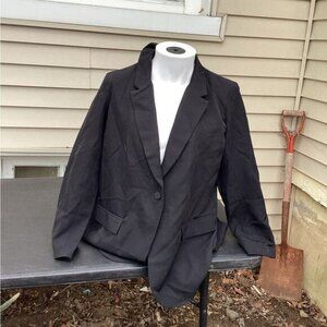 Blokecore gorpcore nostalgia earthy artisanal Black Blazer Jacket size 12w Roman